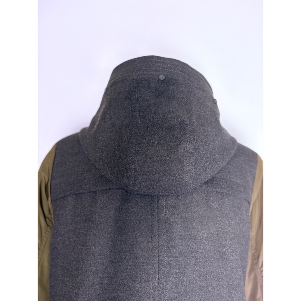 BCBGeneration Mixed Media Hooded Parka Coat Grey Olive Green XL - Picture 12 of 16